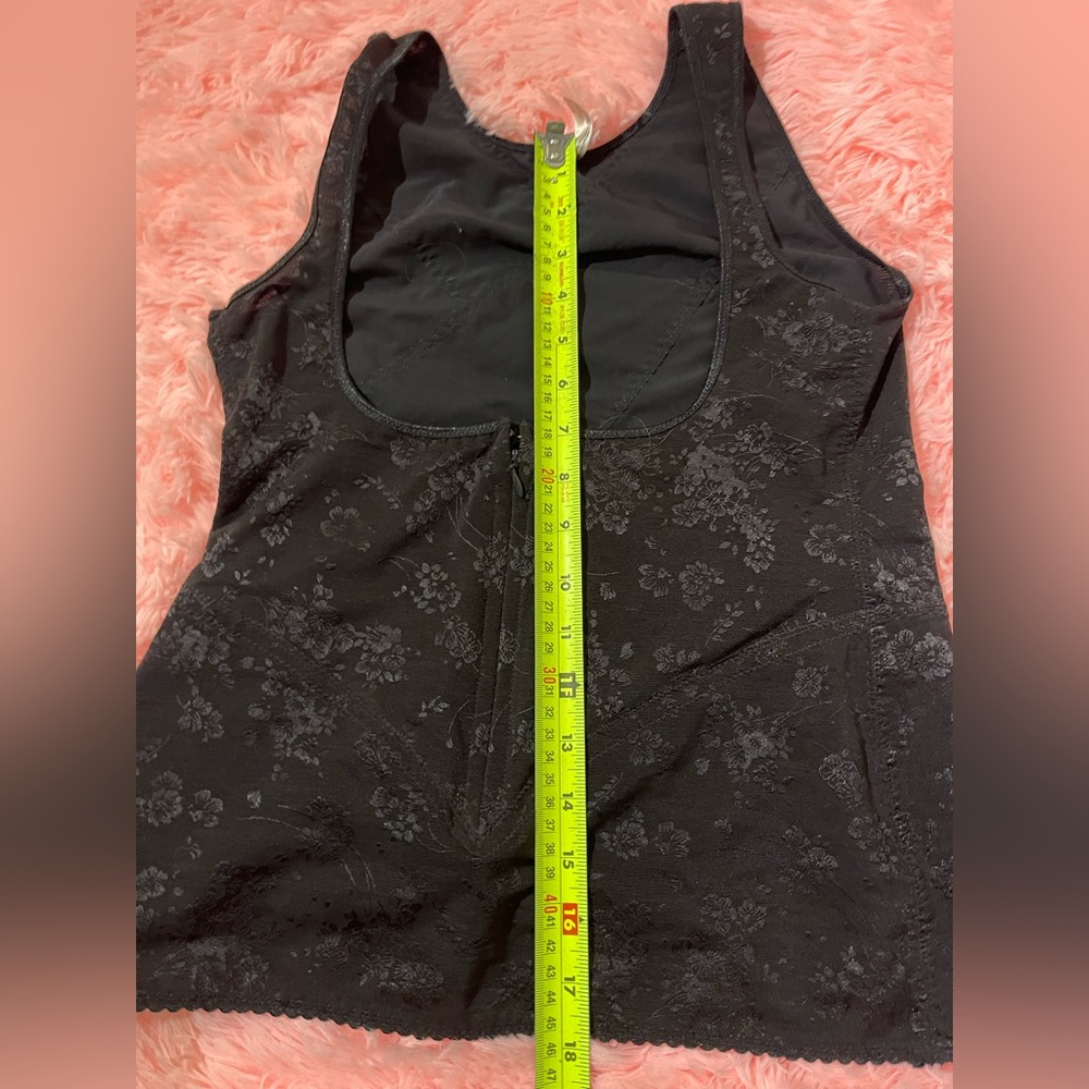 Vintage Y2K Flexees Black Floral Corset Tank Gothic Lingerie Shapewear small - Picture 5 of 7